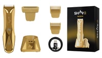 Aparat de ras intim Shav 2 Gold pentru bărbați, aparat de ras electric, mașină de tuns, trimmer pentru părul corporal, utilizare umedă și uscată, IPX7, ediție limitată 2