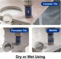 SHDIATOOL Gyémánt Fúrószár 25mm - Porcelán, Márvány, Kerámia és Gránit Csempefúró Készlet Gyorsbefogós Szárral Kézi Fúrógéphez (2 db) 2