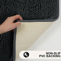 SHEEPPING Chenille fürdőszobai futószőnyeg csúszásgátló extra puha, nedvszívó, gépben mosható 150x50 cm fekete 5