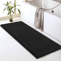 SHEEPPING Chenille fürdőszobai futószőnyeg csúszásgátló extra puha, nedvszívó, gépben mosható 150x50 cm fekete 1