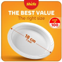 Shefa 100 db fehér tányér - mosható, mikrózható, erős műanyag tálca parti és kempinghez 2