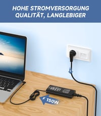 shefor 150W napájací adaptér pre notebooky HP Omen 15/17, ZBook Studio/Power/Fury, Pavilion Gaming – 19,5V 7,7A, konektor 4,5x3,0 mm modrý 4