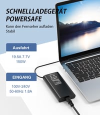 shefor 150W napájací adaptér pre notebooky HP Omen 15/17, ZBook Studio/Power/Fury, Pavilion Gaming – 19,5V 7,7A, konektor 4,5x3,0 mm modrý 2
