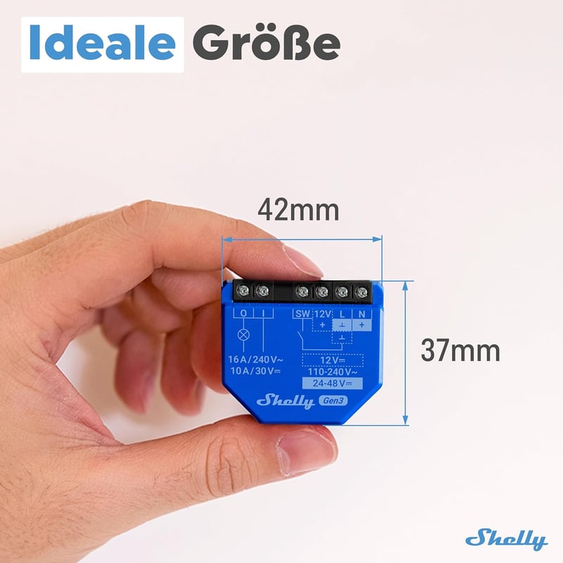 Shelly 1 Gen3 WLAN okos relé lichtschalter Alexa Google Home kompatibilis