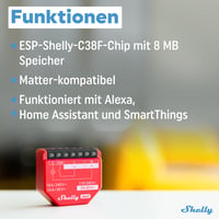 Inteligentné Wi-Fi relé Shelly 1PM Gen3, meranie spotreby energie, 1 kanál, 16 A, spínač svetiel, vykurovanie, inteligentná domácnosť, časovač, podpora Alexa a Google Home 4