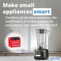 Inteligentné Wi-Fi Bluetooth relé Shelly 1PM Mini Gen3, 1 kanál, 8A, meranie spotreby, kompatibilné s Alexa a Google Home, aplikácia pre iOS a Android, 2 6