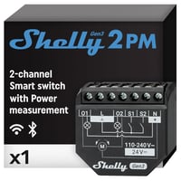 Shelly 2PM Gen3 WLAN okos relé, redőny vezérlés, 2 csatorna, 16A, Alexa és Google Home 1