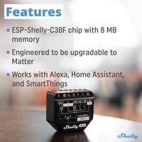 Shelly 2PM Gen3 WLAN okos relé, redőny vezérlés, 2 csatorna, 16A, Alexa és Google Home 4