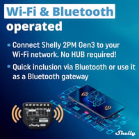 Shelly 2PM Gen3 WLAN okos relé, redőny vezérlés, 2 csatorna, 16A, Alexa és Google Home 3