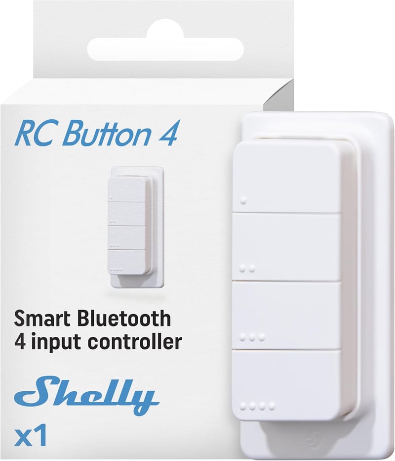 Shelly Blue RC Button 4 Bluetooth Távirányító Okosotthon Automatizáláshoz