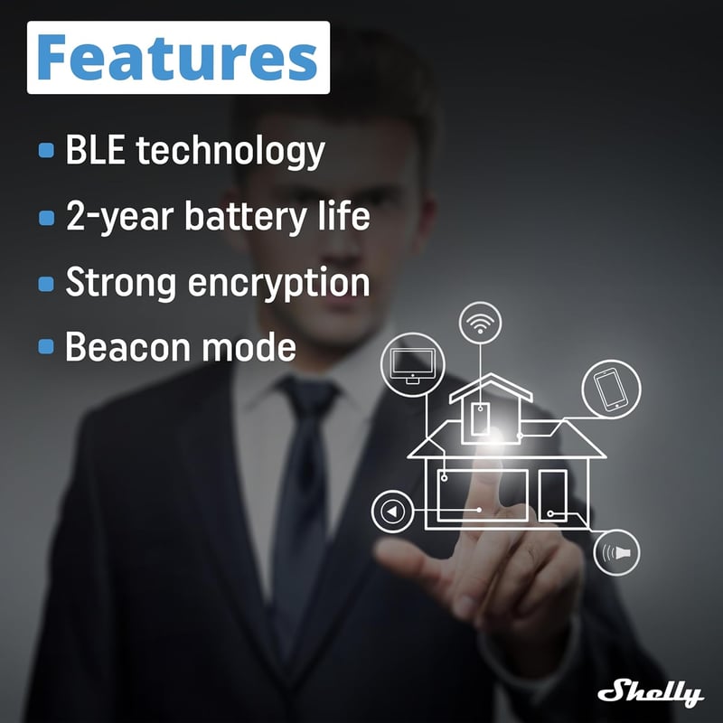 Shelly Blue RC Button 4 Bluetooth Távirányító Okosotthon Automatizáláshoz