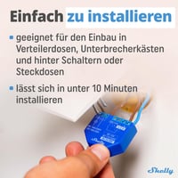 Shelly Plus 1 WiFi a Bluetooth inteligentné relé, 16A, bezpotenciálový kontakt, spínač svetiel, kompatibilné s Alexa, Google Home, aplikácia pre iOS a Android, nie je potrebný hub 3