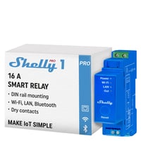 Întrerupător inteligent Shelly Pro 1 cu 1 canal, montabil pe șină DIN, cu LAN, WLAN și contacte fără potențial, 16A, compatibil cu Alexa, Google Home, iOS și Android 1