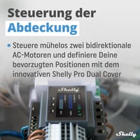 Shelly Pro Dual Cover/Shutter PM redőnyvezérlő, DIN sínre, LAN & Wi-Fi, 16 A 5