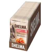 Shelma mokra hrana za mačke bez žitarica s lososom u umaku i spirulinom – visok udio mesa – 28 x 85 g (2,4 kg) 1