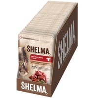 Shelma mokra hrana za mačke s govedinom u umaku od rajčice i biljem – cjelovita hrana bez žitarica – 28 x 85 g (2,38 kg) 1