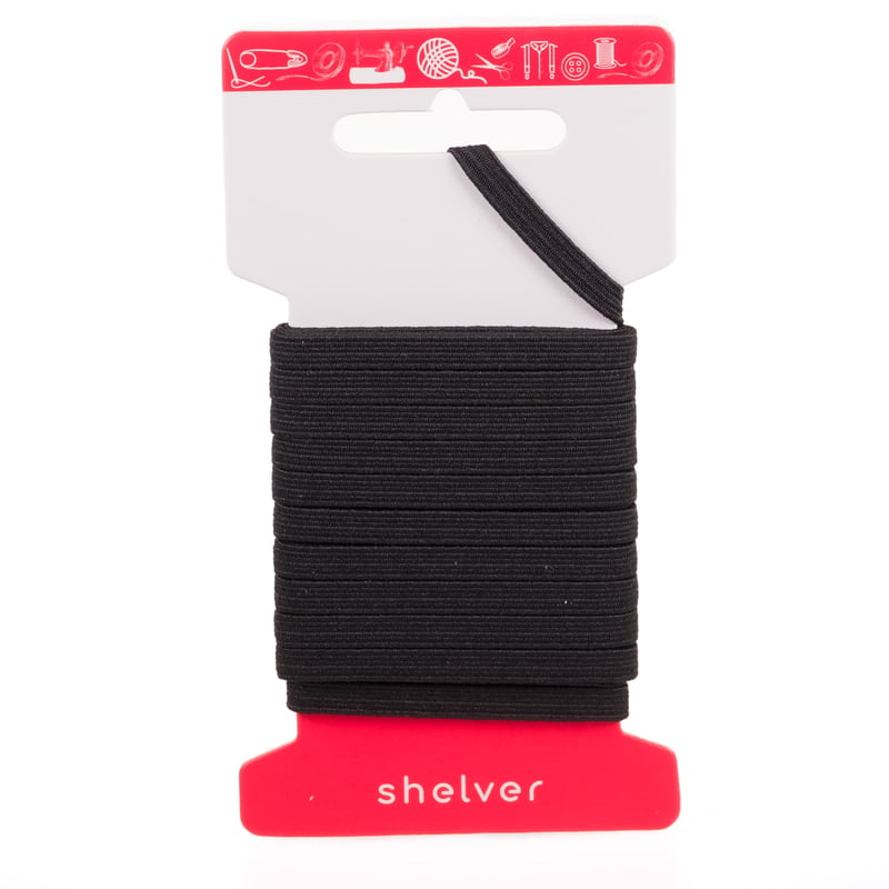 Shelver elastična traka za šivanje, 4 mm, 5 metara - crna