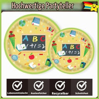 Set de petrecere pentru începerea școlii Shengruili, 50 piese, cu farfurii, pahare și șervețele, decor de masă pentru 10 persoane pentru festivități școlare 3