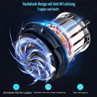Shengruili 600W elektrická vzduchová pumpa, prenosné čerpadlo na nafukovacie matrace, kolesá, člny, vákuové vrecia a kempovanie 4