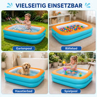 Shengruili dječji bazen na napuhavanje 105x75x30 cm, prijenosni obiteljski bazen za terasu i dvorište 4