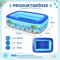 Piscină gonflabilă Shengruili pentru copii și familie – 100x70x28 cm – Cădiță portabilă pentru grădină și curte 2
