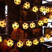 Shengruili LED svetelná reťaz na futbal 1,5 m, 10 LED diód, teplá biela, na batérie, guľatý dizajn, do detskej izby, na vianočné a párty dekorácie 3