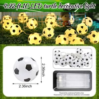 Shengruili LED svetelná reťaz na futbal 1,5 m, 10 LED diód, teplá biela, na batérie, guľatý dizajn, do detskej izby, na vianočné a párty dekorácie 2