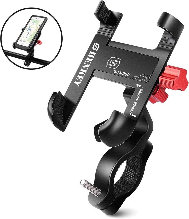 SHENKEY 360° Forgatható Alumínium Telefontartó Kerékpárhoz Motorkerékpárhoz iPhone Samsung