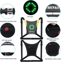 SHENKEY LED Irányjelzős Biztonsági Mellény Távirányítóval Vízálló USB Töltős 2
