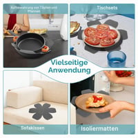 Set 6 protectoare din pâslă pentru tigăi SHENLIU, 3 dimensiuni (15/20/25 cm), gri - Separatoare antiderapante pentru protecția tigăilor, oalelor și vaselor 7