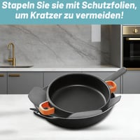 Set 6 protectoare din pâslă pentru tigăi SHENLIU, 3 dimensiuni (15/20/25 cm), gri - Separatoare antiderapante pentru protecția tigăilor, oalelor și vaselor 3