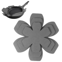 Set 6 protectoare din pâslă pentru tigăi SHENLIU, 3 dimensiuni (15/20/25 cm), gri - Separatoare antiderapante pentru protecția tigăilor, oalelor și vaselor 1