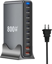 Shenzhen Jiuzhou 800W GaN III USB-C Töltőállomás 10 Portos, Dupla 140W PD PPS HUB Laptophoz, MacBook Pro Air iPad iPhone Galaxy Dell HP Kész 1