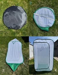 Sherfire zöld-fehér 150 cm nagy hálós növénynevelő sátor Pop Up, összecsukható takaró gyümölcs zöldség virág gyógynövényekhez, kesztyűvel 4