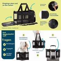 Prepravná taška pre domáce zvieratá Sherpa Original Deluxe schválená leteckými spoločnosťami - čierna sieťka, veľkosť L 4