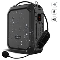 SHIDU 18W bezdrôtový reproduktor s UHF mikrofónom, prenosný Bluetooth PA systém, vodotesný, nabíjateľný hlavový mikrofón pre triedy a exteriér 9