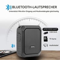SHIDU 18W bezdrôtový reproduktor s UHF mikrofónom, prenosný Bluetooth PA systém, vodotesný, nabíjateľný hlavový mikrofón pre triedy a exteriér 4