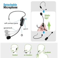 SHIDU 18W bezdrôtový reproduktor s UHF mikrofónom, prenosný Bluetooth PA systém, vodotesný, nabíjateľný hlavový mikrofón pre triedy a exteriér 7
