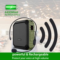 SHIDU Bluetooth zosilňovač hlasu 18W s káblovým mikrofónom, prenosný vodoodolný PA systém pre učiteľov a sprievodcov, nabíjateľný 3