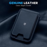 Portofel magnetic SHIELDON MagSafe cu suport, din piele naturală, cu protecție RFID și fereastră pentru ID, pentru iPhone 12-17 Pro Pro Max Plus, albastru marin 2