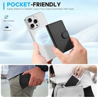 Husă portofel magnetică SHIELDON din piele naturală, cu suport de card detașabil și protecție RFID pentru iPhone 17 16 15 14 13 12, negru 7