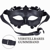 SHIFANQI Benátska maska pre mužov, čierno-zlatá retro maska na karneval, Halloween, maškarný ples, cosplay, priedušná a nastaviteľná 2