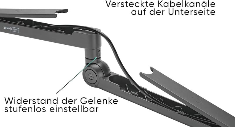 Shiftware Alacsony Profilú Mikrofon Kar - Professzionális Fekete Asztali Állvány 2kg Teherbírással, Rejtett Kábelcsatornával, Gamer, Streame