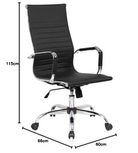 Ergonomická kancelárska stolička SHIITO AROA JC s nastaviteľným systémom podrúčiek a čalúnením z čiernej umelej kože 2