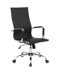 Ergonomická kancelárska stolička SHIITO AROA JC s nastaviteľným systémom podrúčiek a čalúnením z čiernej umelej kože 1