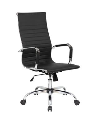 Ergonomická kancelárska stolička SHIITO AROA JC s nastaviteľným systémom podrúčiek a čalúnením z čiernej umelej kože