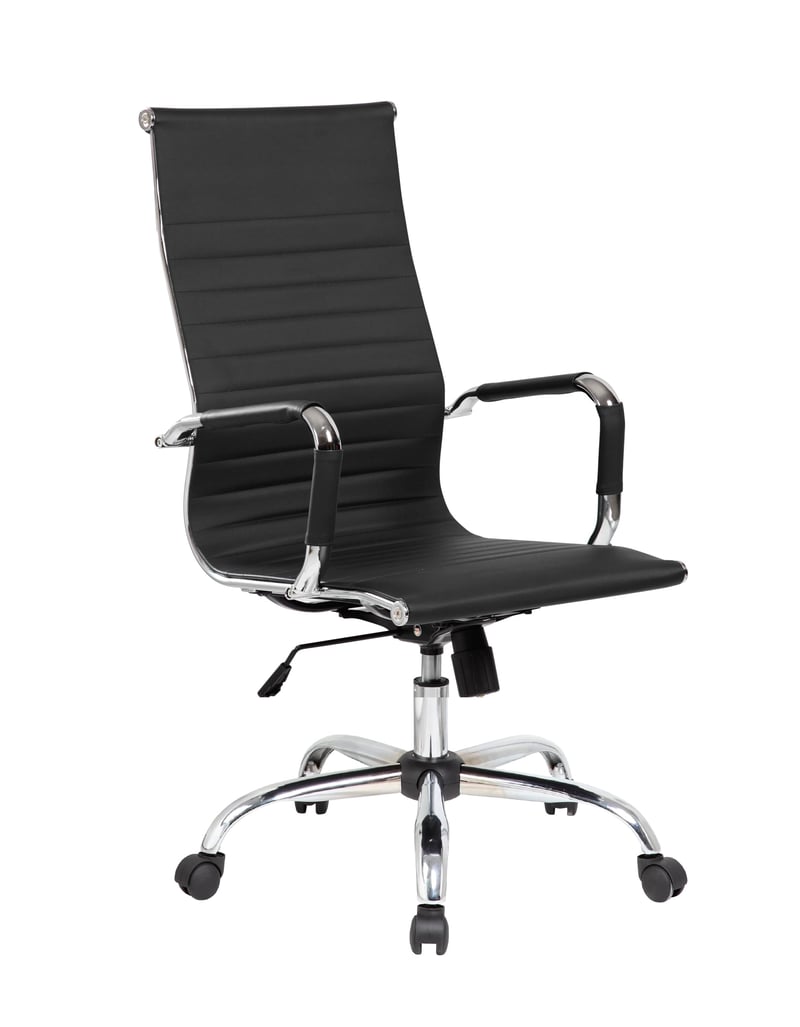 Ergonomická kancelárska stolička SHIITO AROA JC s nastaviteľným systémom podrúčiek a čalúnením z čiernej umelej kože