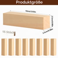 Set 15 bucăți de lemn de tei moale ShiJiuYou - 10x2,5x2,5 cm, set de lemn natural potrivit pentru sculptură și artizanat 2