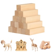 Set 15 bucăți de lemn de tei moale ShiJiuYou - 10x2,5x2,5 cm, set de lemn natural potrivit pentru sculptură și artizanat 1
