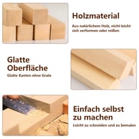 Set 15 bucăți de lemn de tei moale ShiJiuYou - 10x2,5x2,5 cm, set de lemn natural potrivit pentru sculptură și artizanat 3